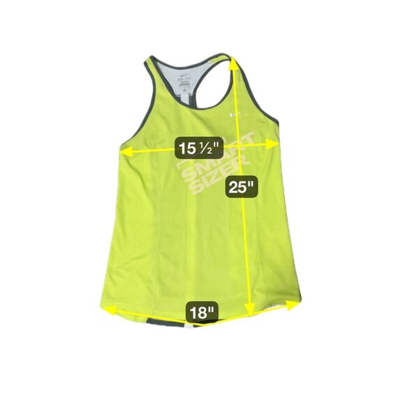 Nike Dri-Fit Racerback Tank Top M Neon Yellow/Black Lightweight Activewear 1707 - Picture 3 of 4